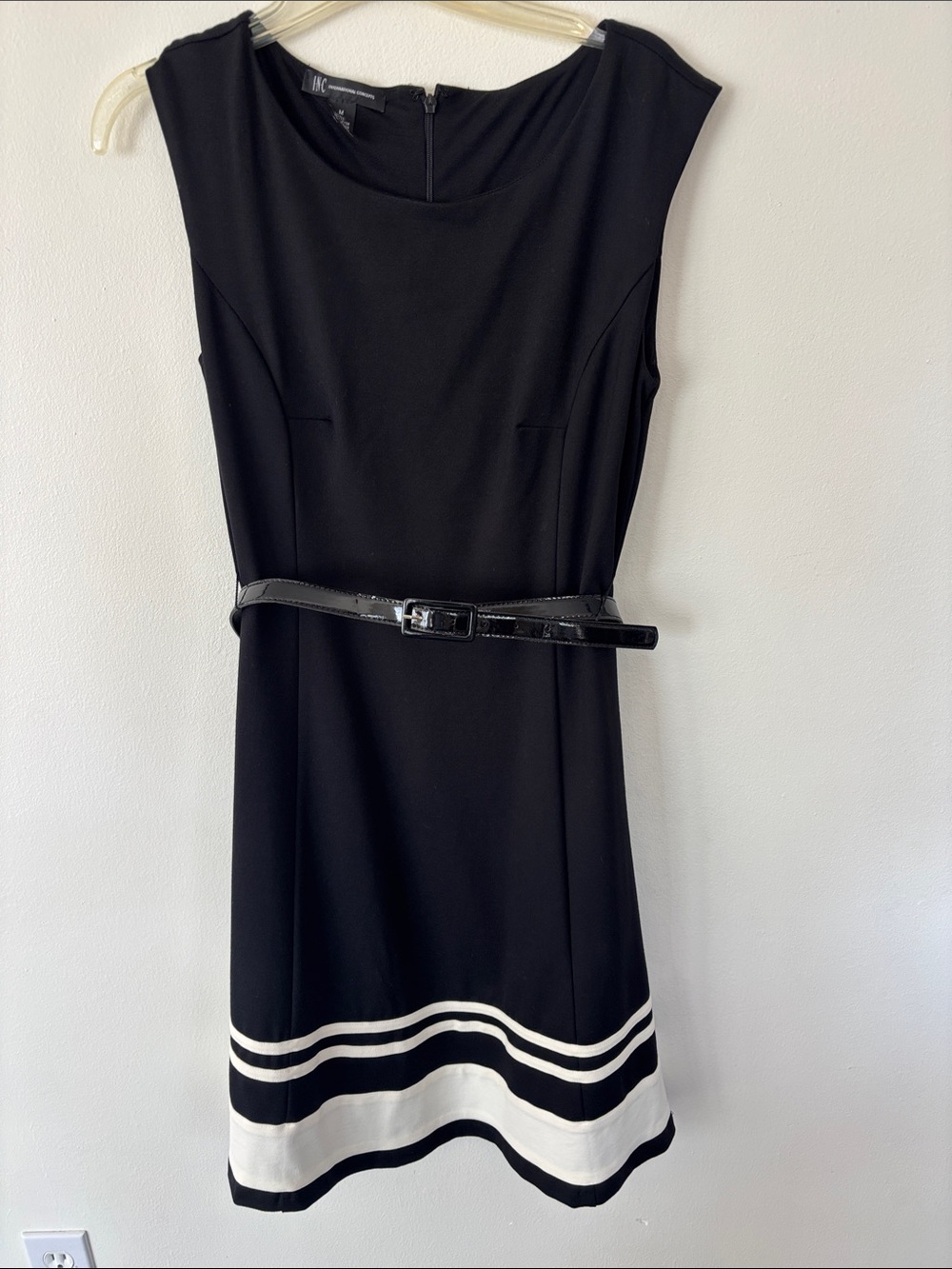 Black and White Striped Hem Sheath Dress by INC.